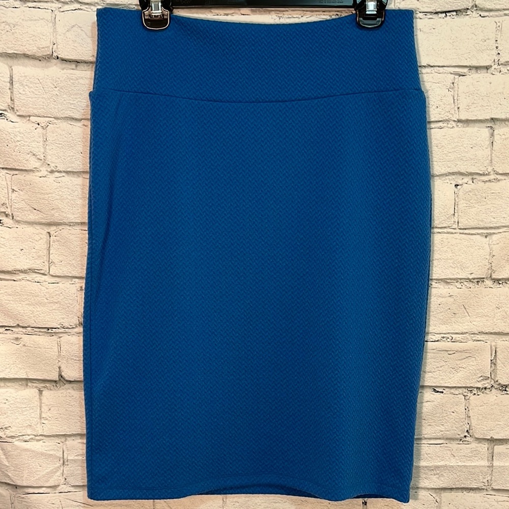 LuLaRoe Classic Cassie Pencil skirt in Blue size Large